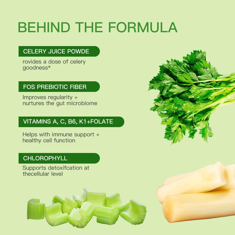 WENREL Natural Celery Juice Prebiotic Gummies - 14-Day Revitalizing Detox