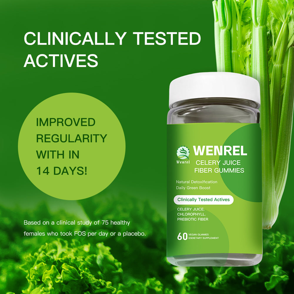 WENREL Natural Celery Juice Prebiotic Gummies - 14-Day Revitalizing Detox